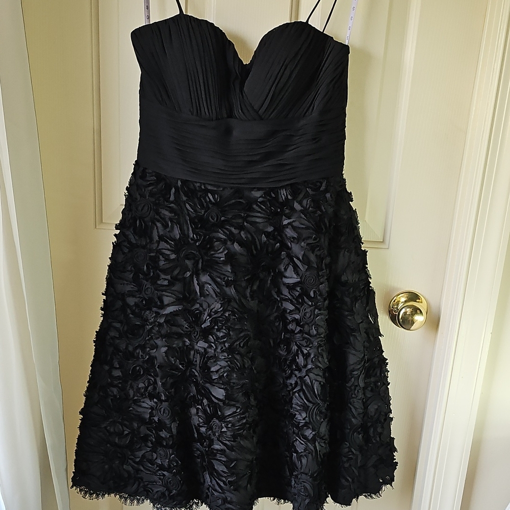 JS Collections Black Floral Chiffon Dress